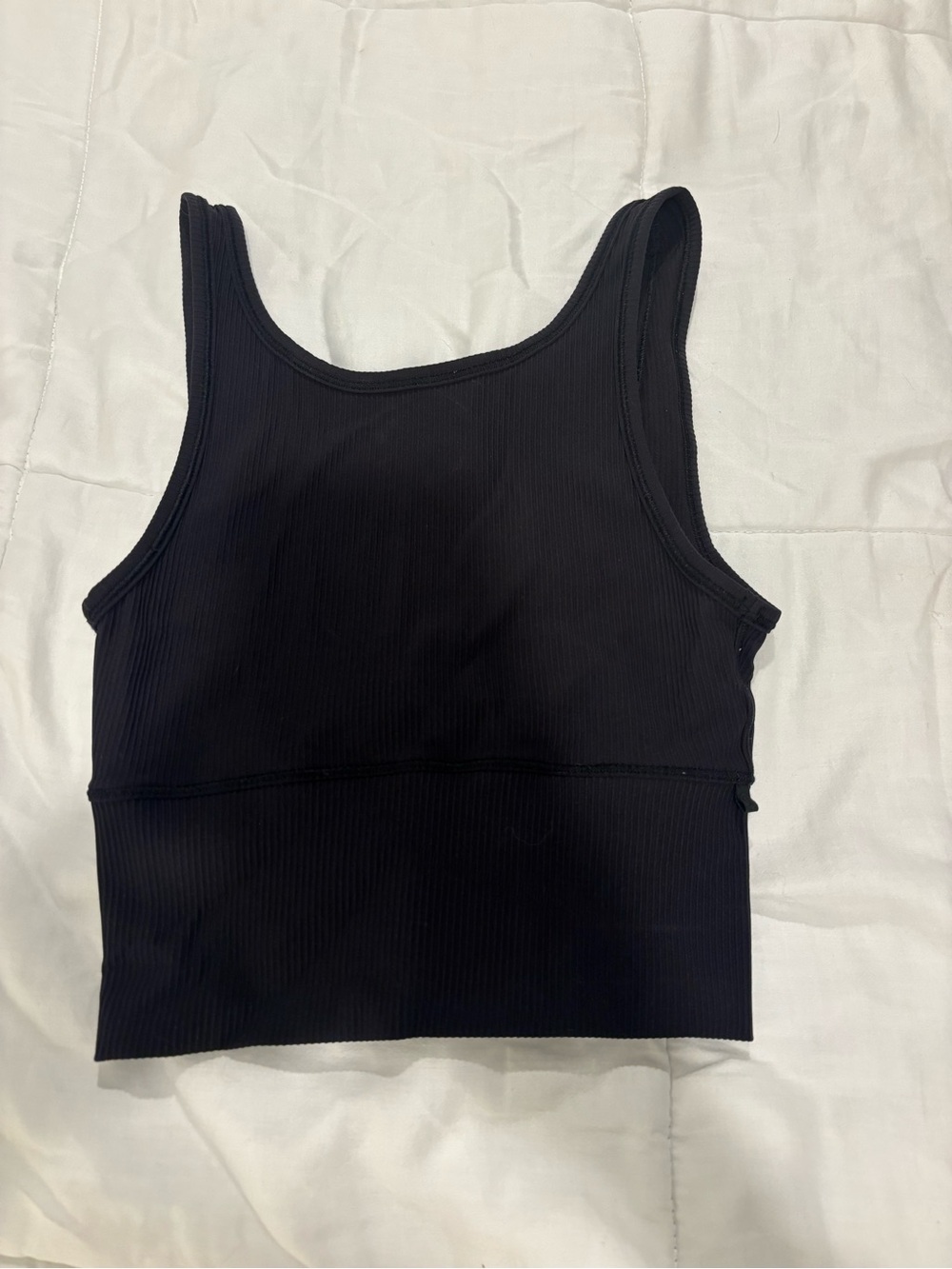 lululemon athletica Black Ribbed Crop Tank
